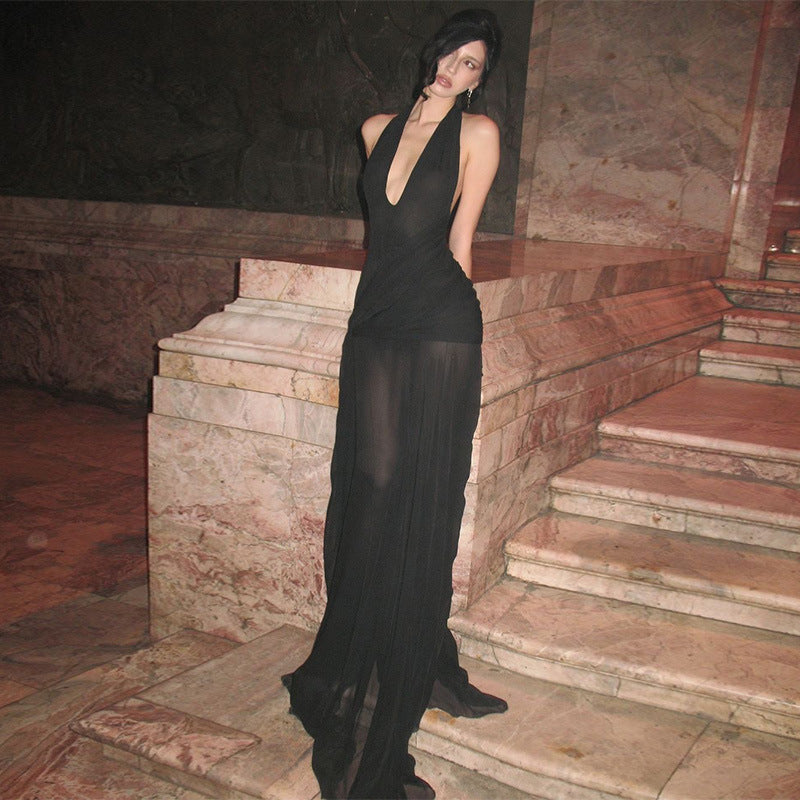 Womens Cutout Side-Waist Tied Casual Dress