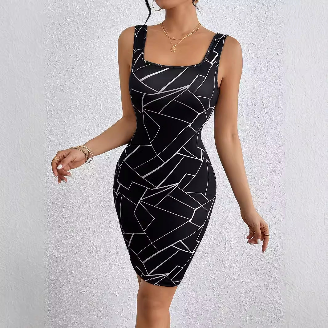 Women's Geometric Print Sexy Tank Dress