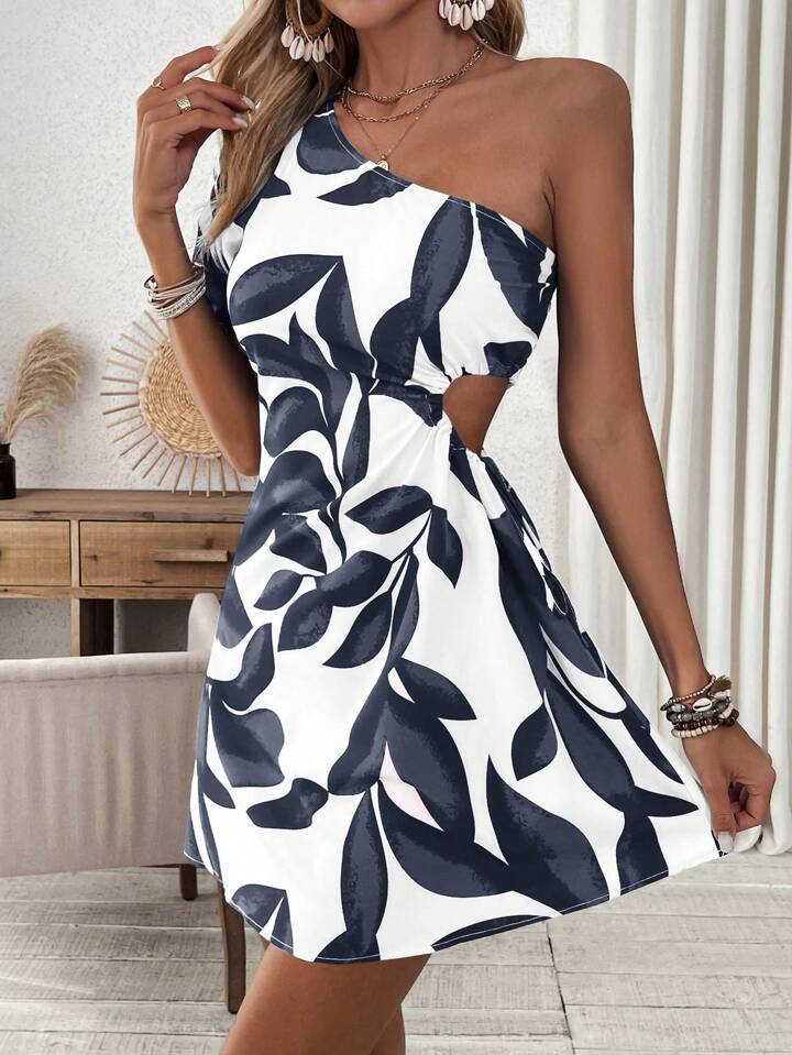 Women's New Stylish Off-Shoulder Hollow-Out Dress
