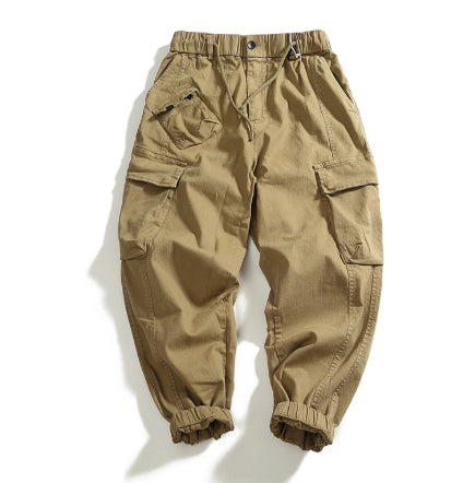 Men's Multi-pocket Stretch Worn Looking Washed-out Loose Cargo Casual Pants