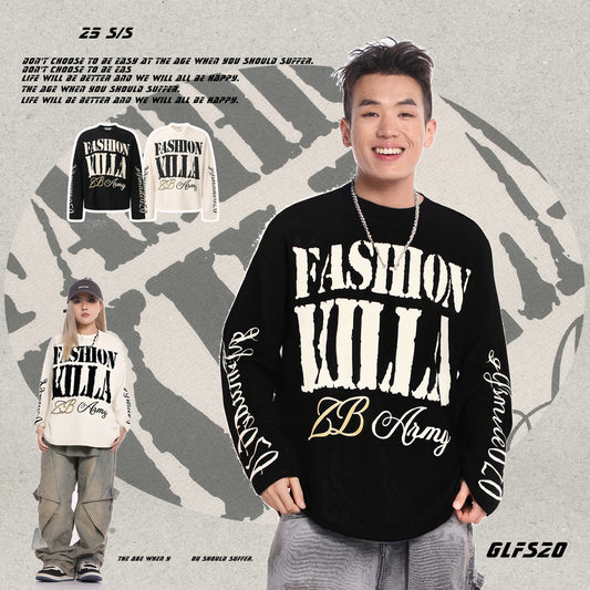 Gothic-style Streetwear Mens Long-sleeve Hooded Sweatshirt