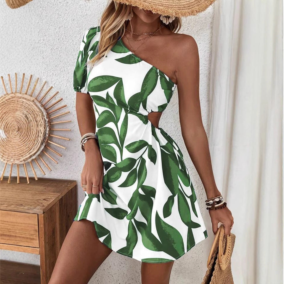 Women's New Stylish Off-Shoulder Hollow-Out Dress