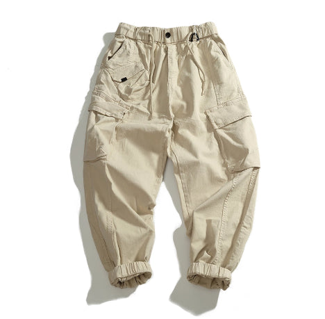 Men's Multi-pocket Stretch Worn Looking Washed-out Loose Cargo Casual Pants