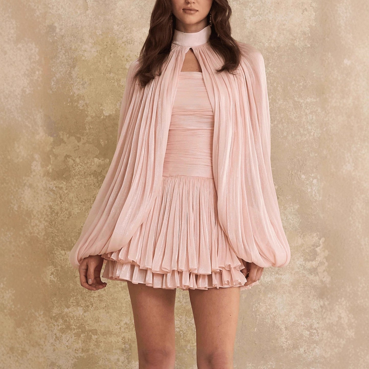 Cape Sweet Fashion Short Dress Women